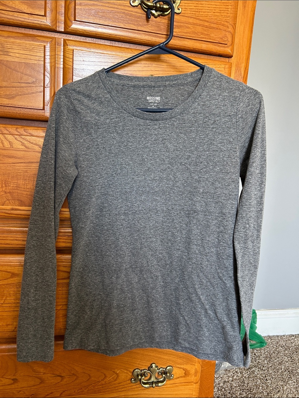 Mossimo Supply Co. Men's Long Sleeve Crew Neck Shirt - Charcoal Gray